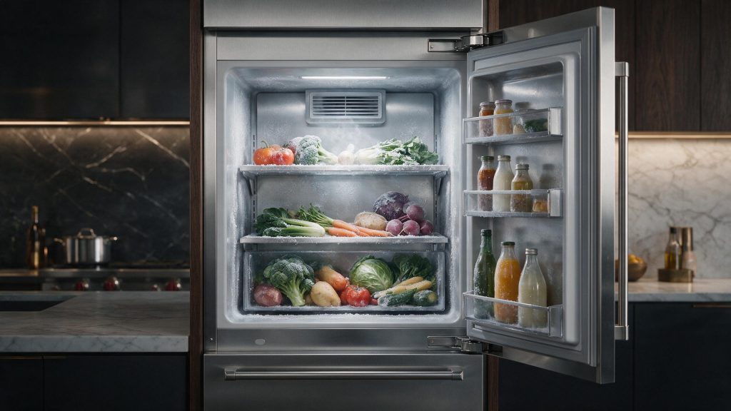 Sub Zero Refrigerator Freezing Food